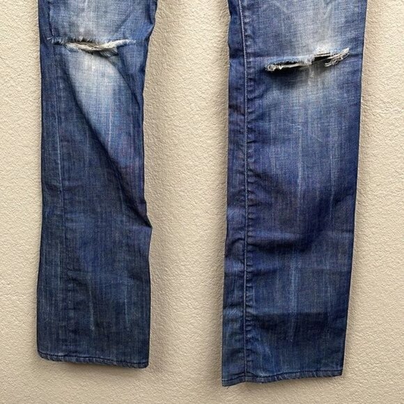 Chip & Pepper Pamela Straight Leg Jeans Blue Knee Rips Distressed Sz 30 - Picture 3 of 12